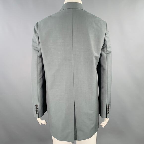 THE ROW Size 12 Grey Sage Silk Single Breasted Coat - Picture 3 of 9